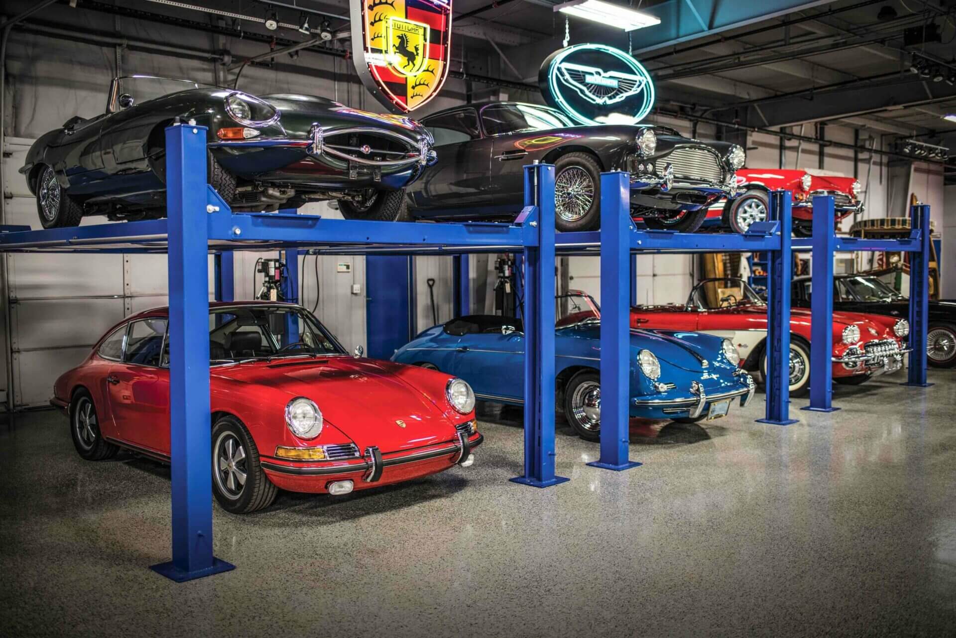 Classic Cars in Garage Ready for Transport | National Transport Services