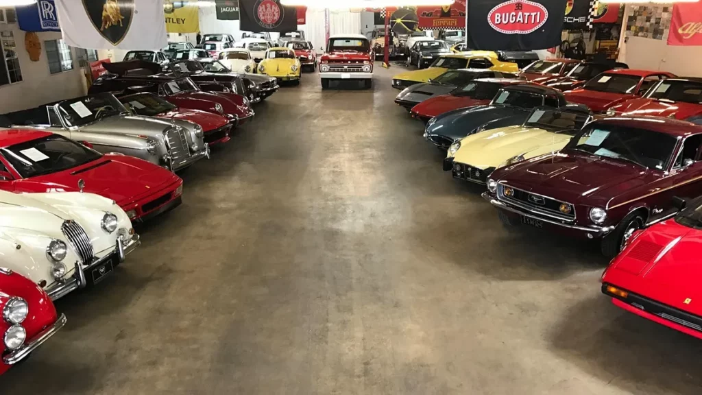 A showroom filled with classic cars. With so many cars for sale, a classic car enthusiast will surely be in a utopia. You can find a top dollar sports car to vehicles worth over a million dollars.