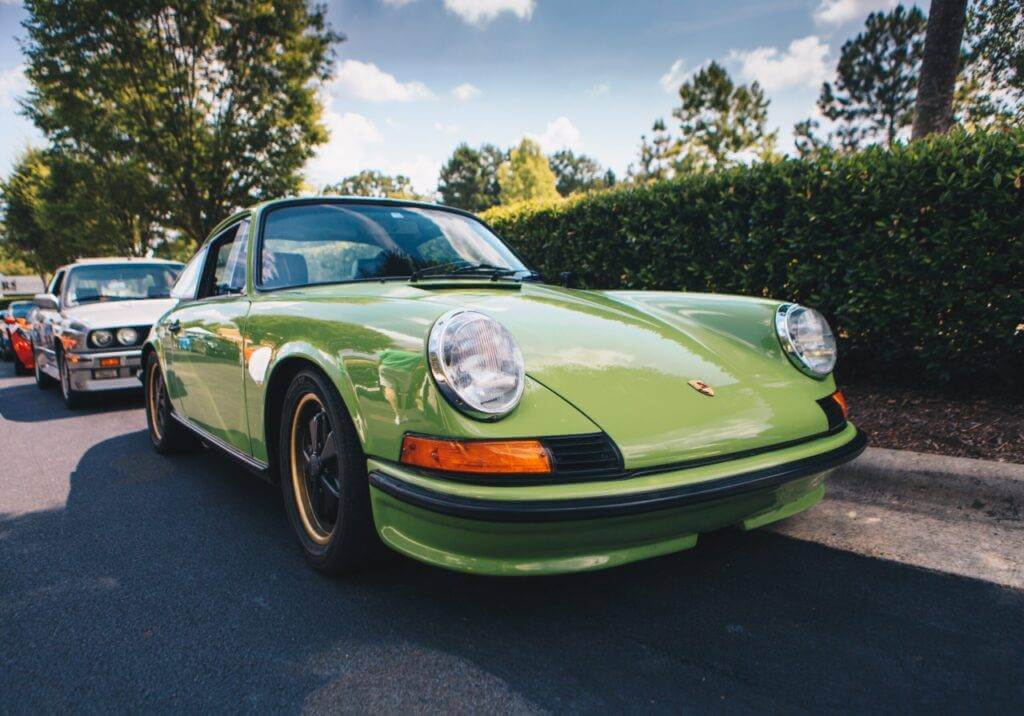 Lime Green 1970s Porsche 911. Buying classic cars is an excellent investment.